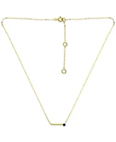 Giani Bernini Imitation Sapphire Polished Bar Necklace, 16" + 2" extender, (Also Lab-Grown Ruby), Created for Macys