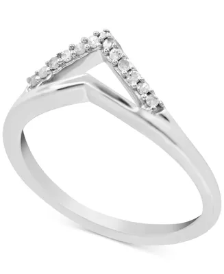 Diamond Chevron Statement Ring (1/10 ct. t.w.) Sterling Silver