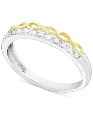 Diamond Infinity Band (1/10 ct. t.w.) Sterling Silver & Gold-Plate -  Gold