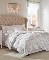 Laura Ashley Madelynn Cotton Revesible 3-Pc. Duvet Cover Set, Full/Queen