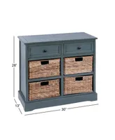 Country Rectangular and Leaf 4 Basket Cabinet