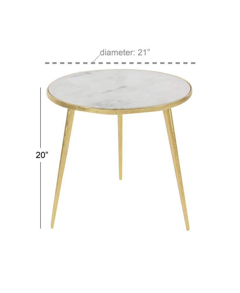 Aluminum Modern Accent Table - Gold