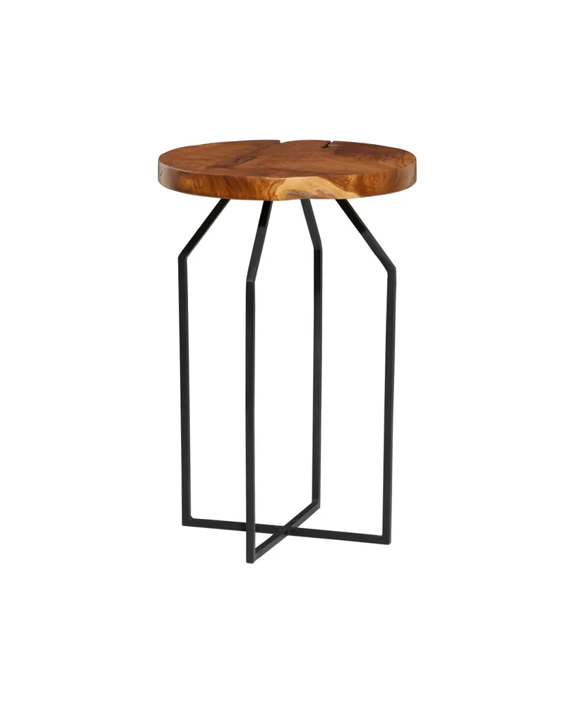 Teak Wood Contemporary Accent Table