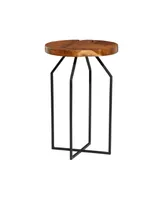 Teak Wood Contemporary Accent Table