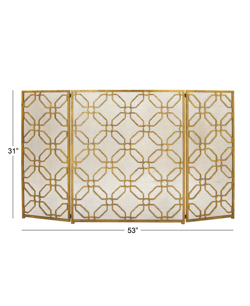 Contemporary Fireplace Screen - Gold