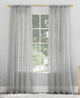 No. 918 Mallory Voile Sheer Rod Pocket Curtain Panel, 84" x 59" - Silver