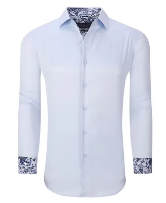 Men's Solid Slim Fit Wrinkle Free Stretch Dress Shirt