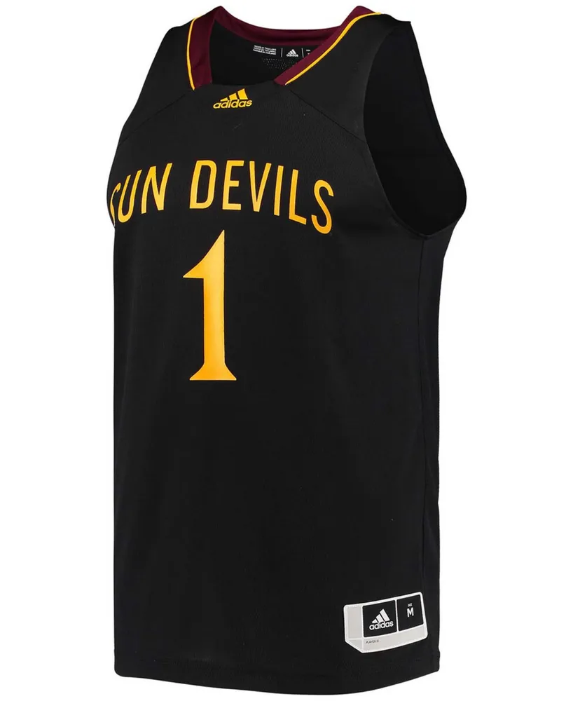 Men's #1 Black Arizona State Sun Devils Reverse Retro Jersey