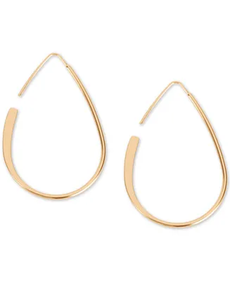 Lucky Brand Gold-Tone Threader Hoop Earrings