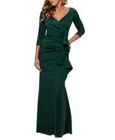 Xscape Pleated Ruffled Gown