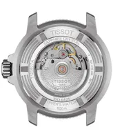 Tissot Men's Swiss Automatic Seastar Black Rubber Strap Watch 46mm