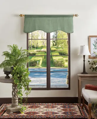 Martha Stewart Collection Lucca Blackout Scallop Velvet Valance, Created For Macy's