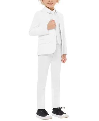 OppoSuits Boys White Knight Solid Suit