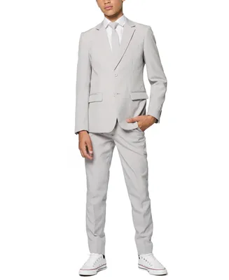 Opposuits Big Boys Groovy Grey Slim Fit Solid Suit