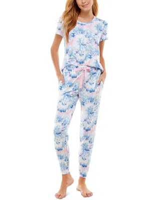 Roudelain Scoop Neck T-Shirt & Jogger Pants Pajama Set