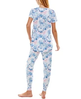 Roudelain Scoop Neck T-Shirt & Jogger Pants Pajama Set