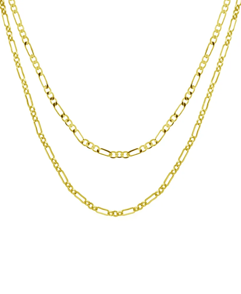 and Now This 15.25" 17.5" + 2" extender Silver Plated or Two-Tone Multi-Chain Layered Necklace