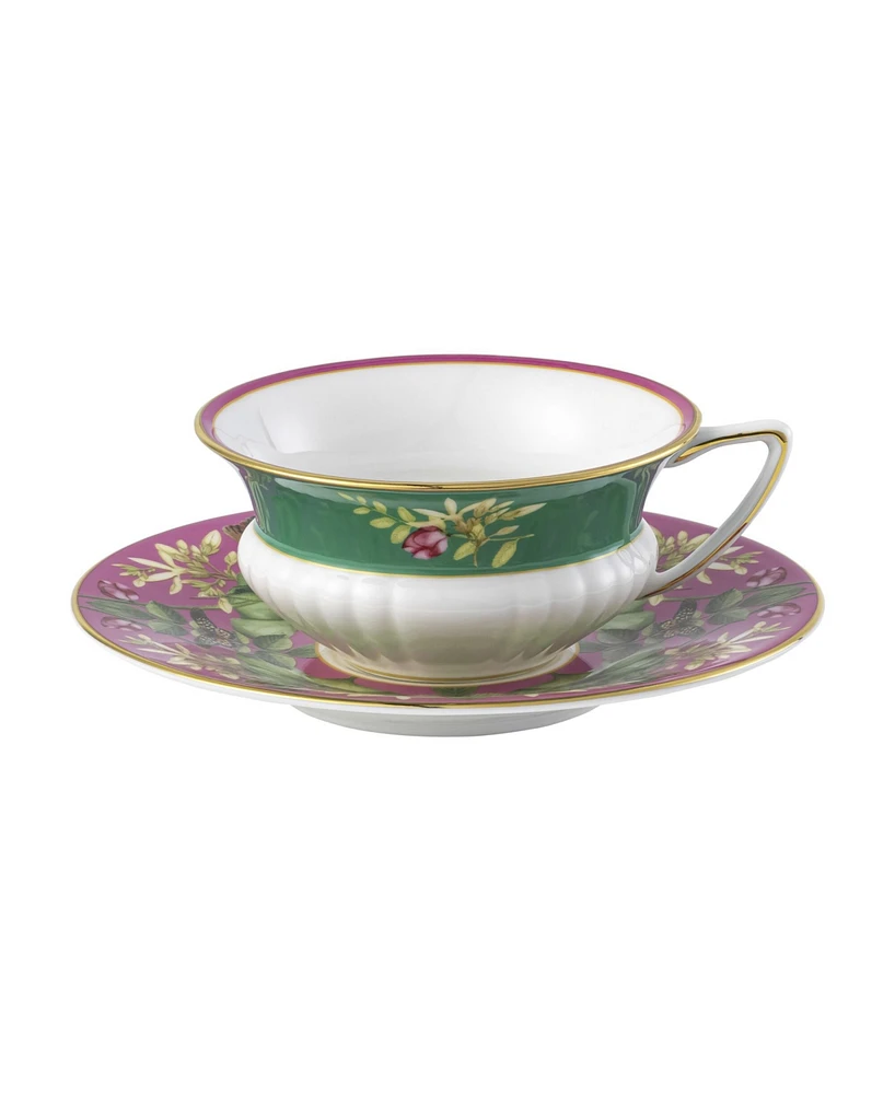 Wedgwood Wonderlust Lotus 2 Piece Teacup Saucer Set