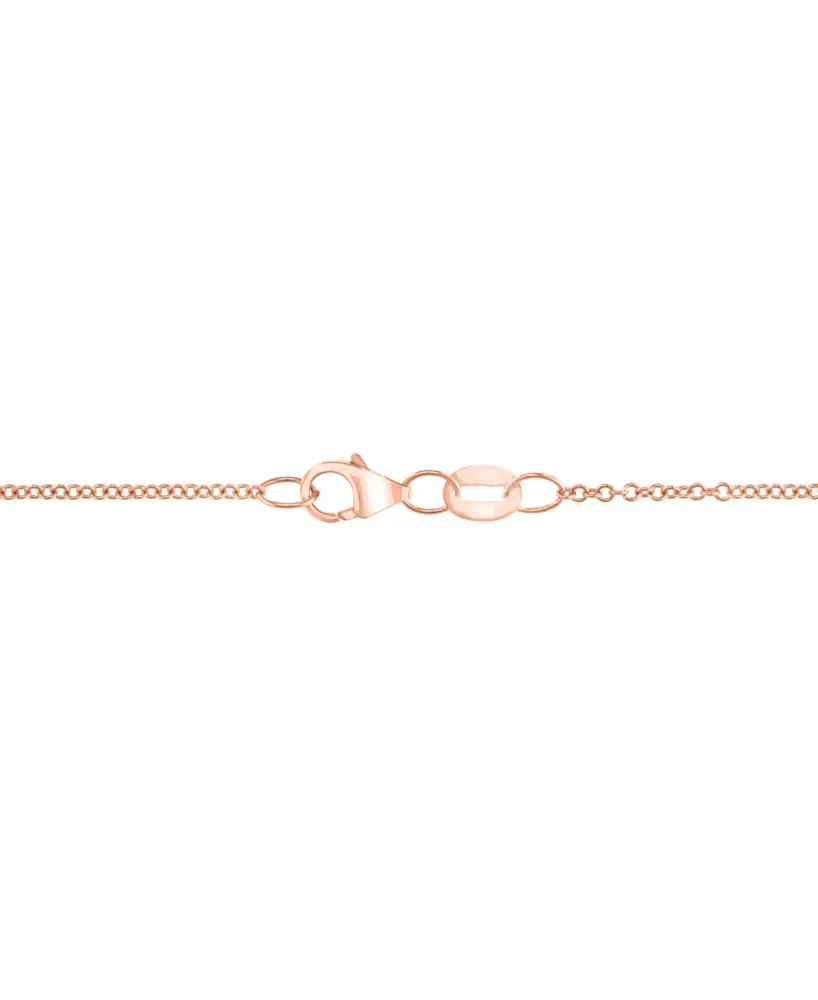 Effy Ruby (1-1/2 ct. t.w.) & Diamond (1/8 ct. t.w.) Baguette Halo 16" Pendant Necklace in 14k Rose Gold