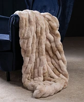 Happycare Textiles Fuzzy Faux Fur Throw, 60" x 50"