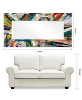 Rock Star I" Rectangular Beveled Mirror on Free Floating Printed Tempered Art Glass.