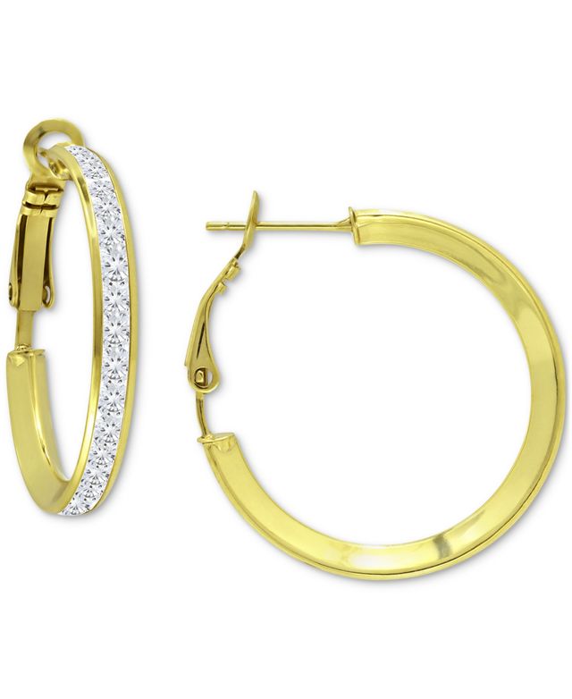 Giani Bernini Cubic Zirconia Medium Hoop Earrings, 1", Created for Macy's