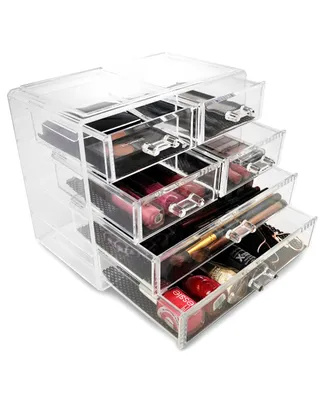 Sorbus Clear Makeup Organizer Display - Stylish Storage Case for Cosmetics, Jewelry & Hair Accessories(2 Large, 4 Small Drawers)