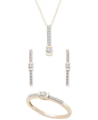 Wrapped Certified Diamond Linear Motif Jewelry Collection In 14k Gold Created For Macys
