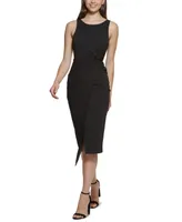 Guess Twist-Front Scuba-Crepe Sheath Dress