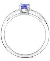 Tanzanite (1/2 ct. t.w.) & Diamond (1/20 ct. t.w.) Ring in 14k White Gold