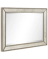 Empire Art Direct Solid Wood Frame Covered with Beveled Antique Mirror Panels