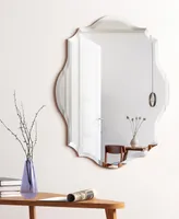 Empire Art Direct Frameless Beveled Oblong Scalloped Wall Mirror