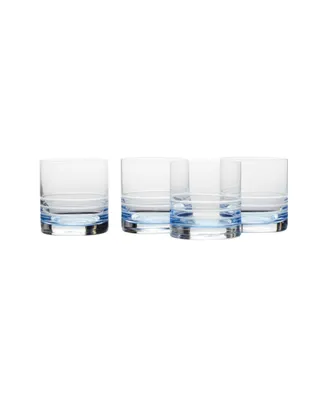 Mikasa Cal Blue Ombre Double Old Fashioned Glasses Set of 4, 15.5 oz