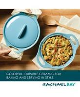 Rachael Ray Ceramic Casserole Bakers with Shared Lid Set, 3-Piece