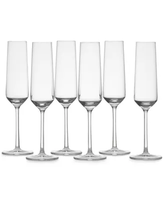 Zwiesel Glas Pure Crystal Glass Champagne Flutes, Set of 6