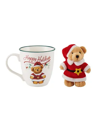 Winterberry Happy Holidays Bear and Mug Set