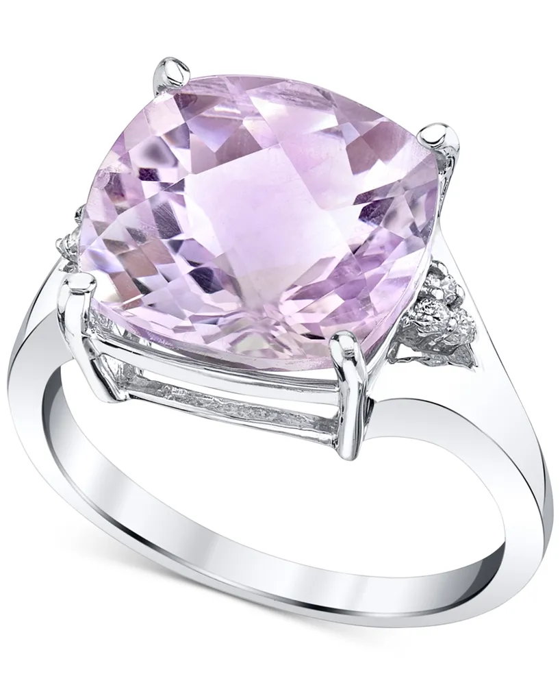 Pink Amethyst (6-1/10 ct. t.w.) & Diamond (1/20 ct. t.w.) Statement Ring in Sterling Silver