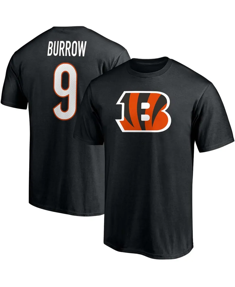 Men's Joe Burrow Black Cincinnati Bengals Player Icon Name and Number T-shirt