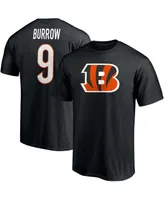 Men's Joe Burrow Black Cincinnati Bengals Player Icon Name and Number T-shirt