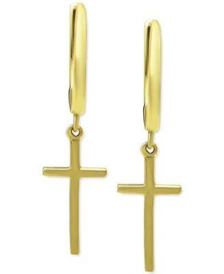 Giani Bernini Cross Drop Huggie Hoop Earrings, Created for Macy's