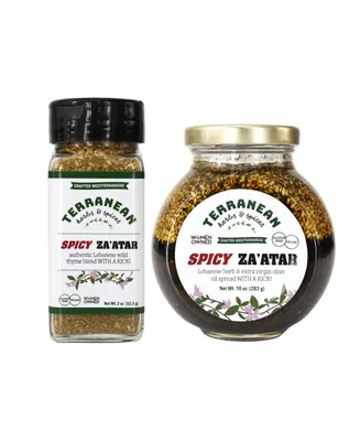 Terranean Herbs Spices Gourmet Spicy Za'atar Spread Spicy Za'atar Shaker, 2 Pack