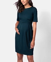 Seraphine Women's Maternity Nursing Short Sleeve Dress - Emerald Green