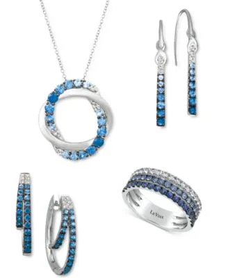 Le Vian Blueberry Layer Cake Blueberry Sapphire Vanilla Sapphire Jewelry Collection In 14k White Gold
