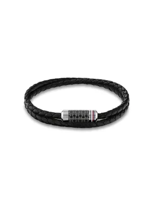 Tommy Hilfiger Men's Leather Braided Bracelet