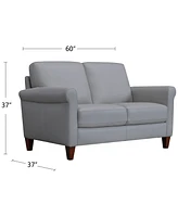 Closeout! Kared 60" Roll Arm Leather Loveseat, Created for Macy's