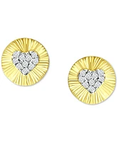 Giani Bernini Cubic Zirconia Heart Disc Stud Earrings, Created for Macy's