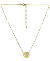 Giani Bernini Cubic Zirconia Star Disc Pendant Necklace, 16" + 2" extender, Created for Macy's