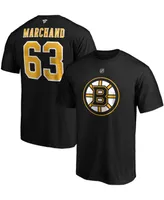 Fanatics Men's Brad Marchand Boston Bruins Team Authentic Stack Name and Number T-Shirt