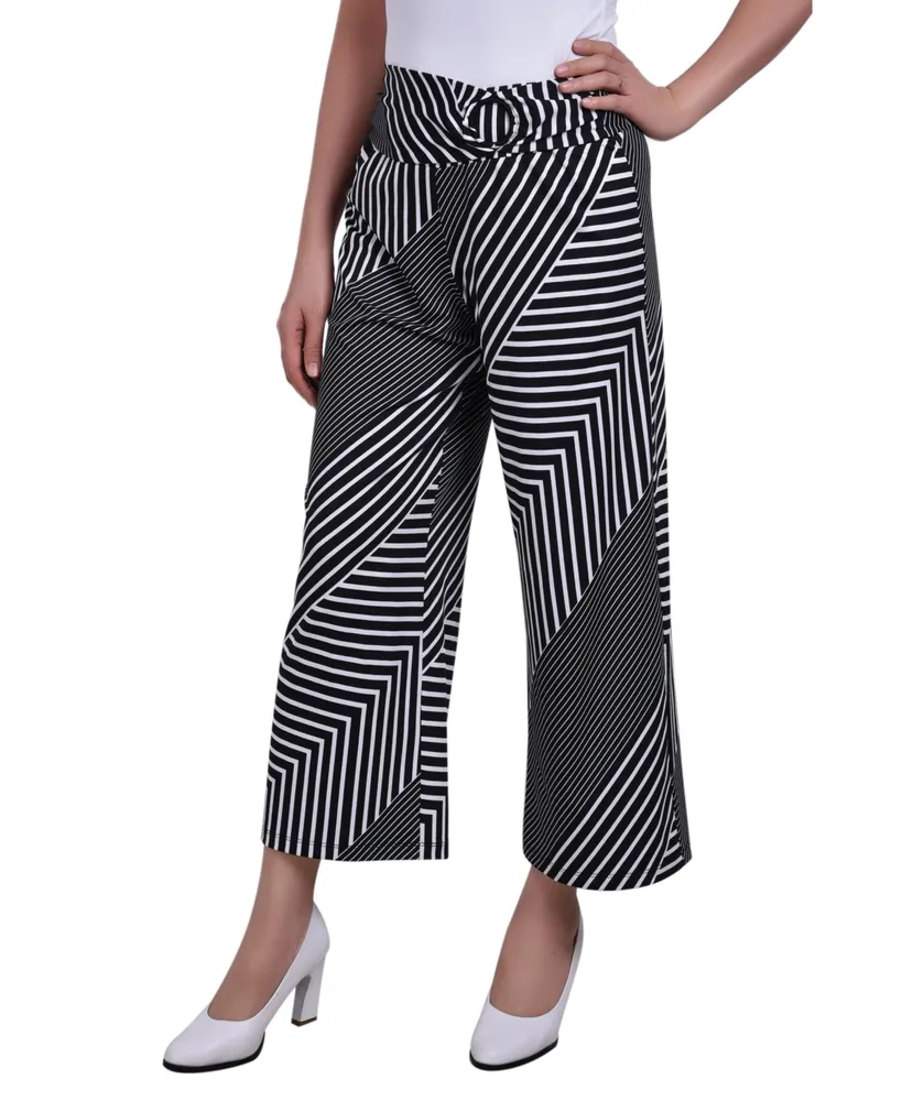Women's Cropped Pull On with Faux Belt Pants