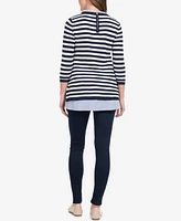 Seraphine Women's Cotton Maternity Nursing Sweater with Detachable Collar